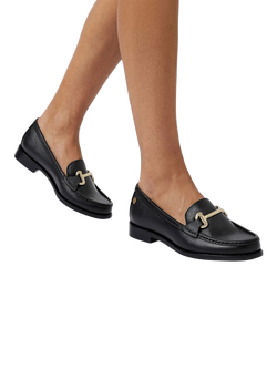 Carvela Snap Wide Fit Leather Loafers, Black - view 2, Black