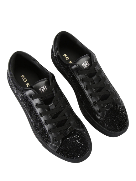 KG Kurt Geiger Digby Sparkle Embellished Trainers, Black - view 2, Black