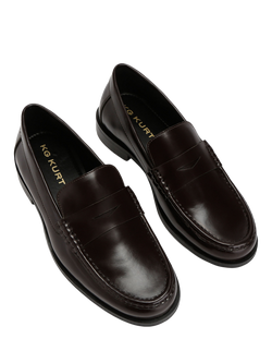 KG Kurt Geiger Gene Leather Loafers - view 2, Red Wine