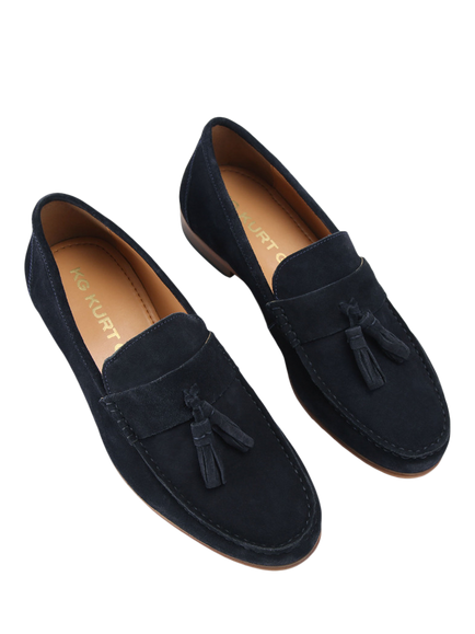 KG Kurt Geiger Reggie Suede Loafers, Navy - view 2, Navy