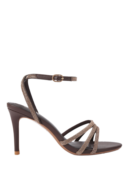 KG Kurt Geiger Fancy Embellished Heeled Sandals, Brown