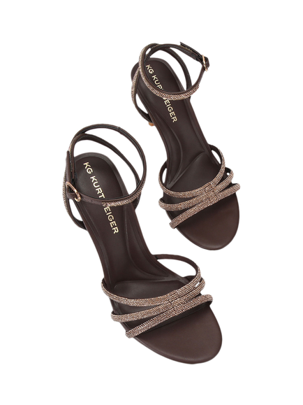 KG Kurt Geiger Fancy Embellished Heeled Sandals - view 2, Brown