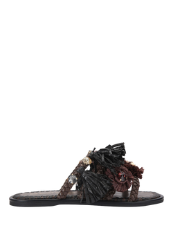 KG Kurt Geiger Roxie Embellished Slider Sandals, Brown/Multi, Brown/Multi