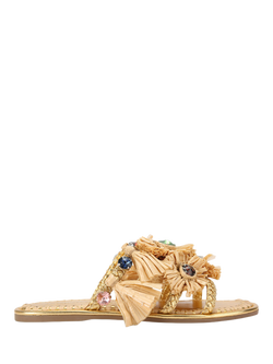 KG Kurt Geiger Roxie Embellished Slider Sandals, Gold, Gold