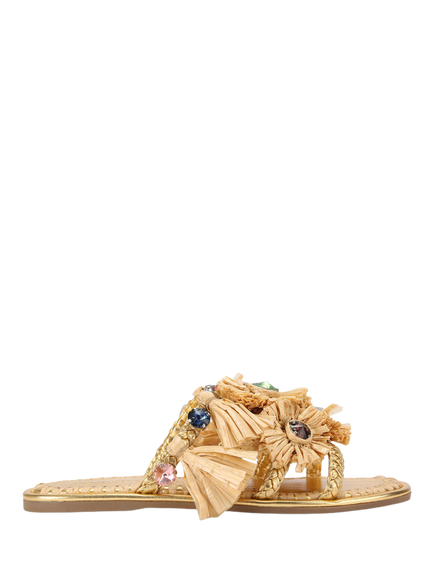 KG Kurt Geiger Roxie Embellished Slider Sandals, Gold, Gold