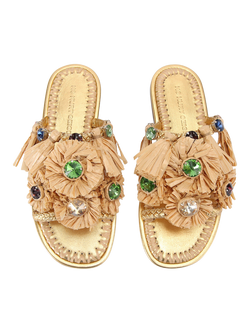 KG Kurt Geiger Roxie Embellished Slider Sandals, Gold - view 2, Gold