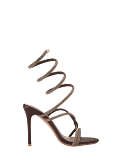 KG Kurt Geiger Sloane Embellished Stiletto Heel Sandals, Brown