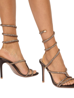 KG Kurt Geiger Sloane Embellished Stiletto Heel Sandals - view 2, Brown
