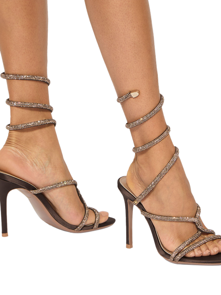KG Kurt Geiger Sloane Embellished Stiletto Heel Sandals - view 2, Brown