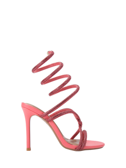 KG Kurt Geiger Sloane Embellished Stiletto Heel Sandals, Pink/Multi, Pink/Multi