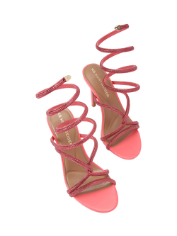 KG Kurt Geiger Sloane Embellished Stiletto Heel Sandals, Pink/Multi - view 2, Pink/Multi