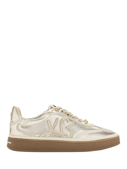 KG Kurt Geiger Leena Lace Up Trainers, Gold, Gold