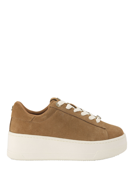 KG Kurt Geiger Logic Suede Chunky Lace Up Trainers, Camel, Camel