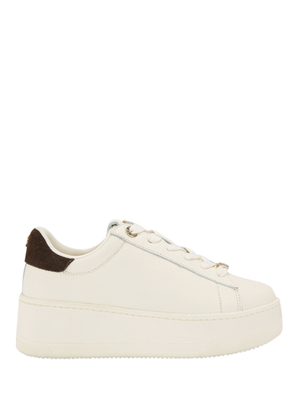 KG Kurt Geiger Logic Leather Chunky Lace Up Trainers, White, White