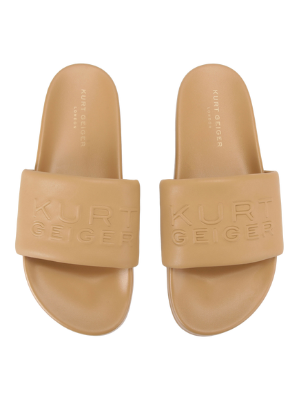 Kurt Geiger London Stacked Slider Sandals, Beige - view 2, Beige