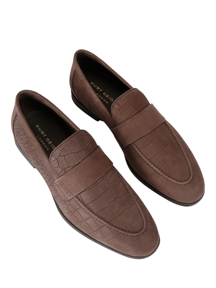 Kurt Geiger London Aldgate Flex Nubuck Loafers, Brown - view 2, Brown