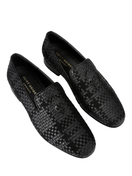 Kurt Geiger London Ace Stud Leather Loafers, Black - view 2, Black