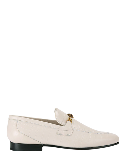 Kurt Geiger London Alton Croc Effect Leather Loafers, Natural, Natural