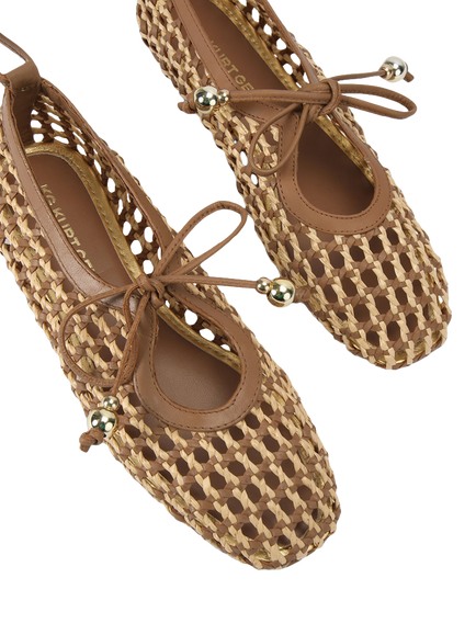 KG Kurt Geiger Norah Woven Leather Ballerina Pumps - view 2, Neutral/Multi