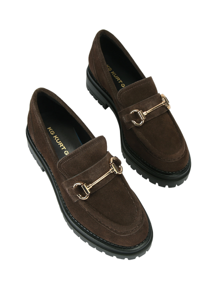KG Kurt Geiger Tasha Chunky Slip-On Loafers, Brown - view 2, Brown