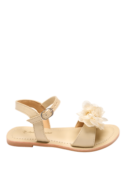 Angel & Rocket Kids' Open Toe Flower Sandals, Cream, Cream