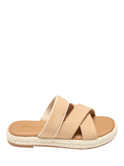 Angel & Rocket Kids' Cross Over Strap Espadrilles, Tan, Tan