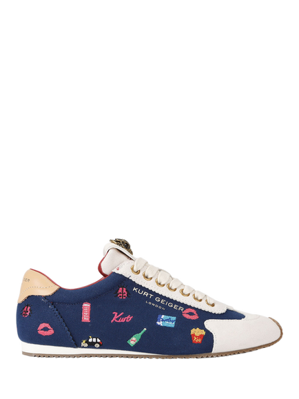 Kurt Geiger London Kurt Islington Lace Up Trainers, Navy/Multi, Navy/Multi