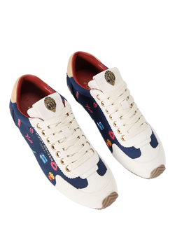 Kurt Geiger London Kurt Islington Lace Up Trainers, Navy/Multi - view 2, Navy/Multi