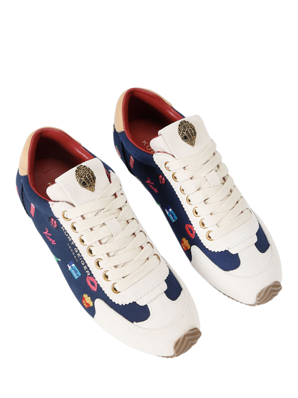 Kurt Geiger London Kurt Islington Lace Up Trainers, Navy/Multi - view 2, Navy/Multi
