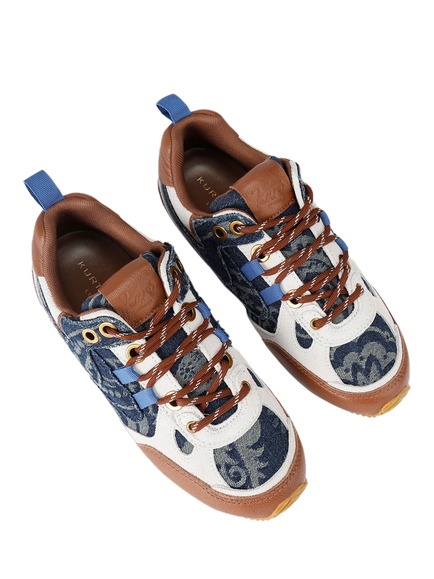 Kurt Geiger London Denim Slim Runner Trainers, Multi - view 2, Multi