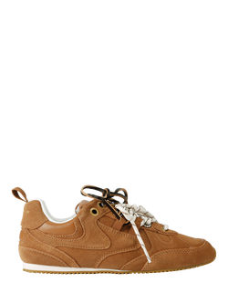 Kurt Geiger London Suede Slim Runner Trainers, Brown Tan, Brown Tan
