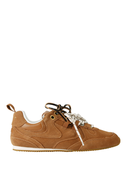 Kurt Geiger London Suede Slim Runner Trainers, Brown Tan, Brown Tan