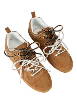 Kurt Geiger London Suede Slim Runner Trainers, Brown Tan - view 2, Brown Tan