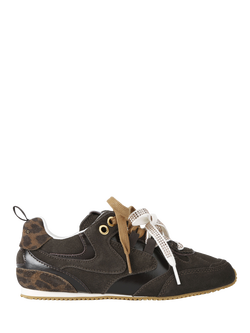 Kurt Geiger London Suede Slim Runner Trainers, Brown Multi, Brown Multi