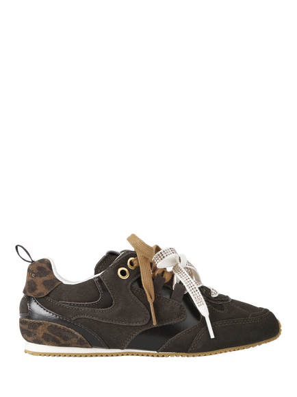 Kurt Geiger London Suede Slim Runner Trainers, Brown Multi, Brown Multi