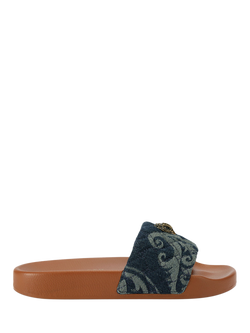 Kurt Geiger London Meena Eagle Sliders, Blue/Multi, Blue/Multi