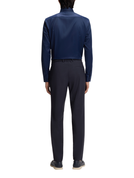 BOSS Slim Fit Wool Blend Suit Trousers, Dark Blue - view 2, Dark Blue