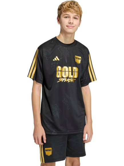 adidas x Fortnite Kids' Midas Short Sleeve T-Shirt, Black, Black