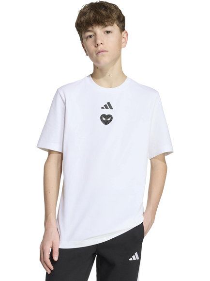 adidas Kids' Marvel Spider-Man Graphic T-Shirt, White/Black, White/Black