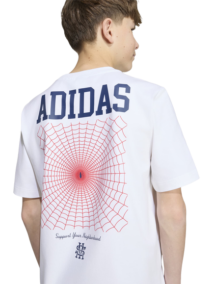 adidas Kids' Marvel Spider-Man Graphic T-Shirt, White/Black - view 2, White/Black