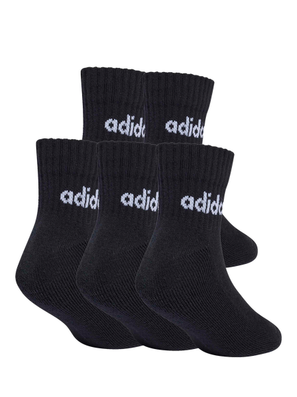 adidas Kids' Cotton Blend Ankle Socks, Pack of 5, Black, Black