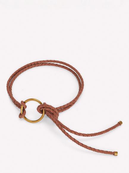 Boden Pure Leather Rope Belt, Brown, Brown