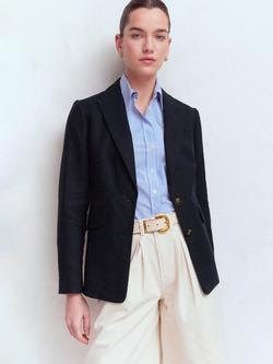 Boden Stamford Pure Linen Blazer, Navy