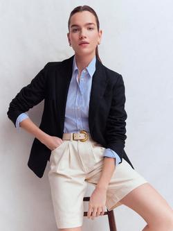 Boden Stamford Pure Linen Blazer - view 2, Navy