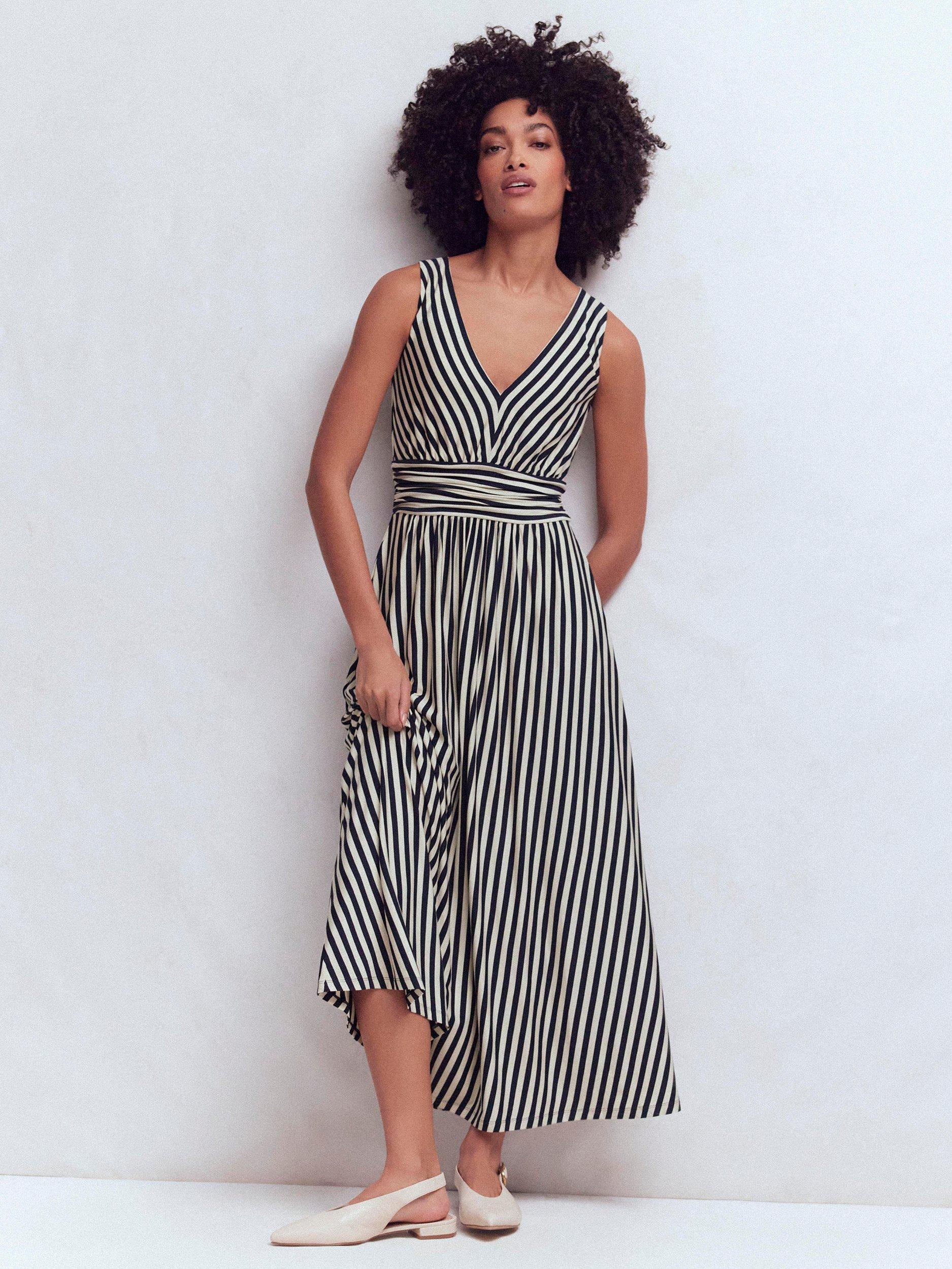 boden striped maxi dress Multi Tiered Maxi Dress - Multi Clipped Stripe
