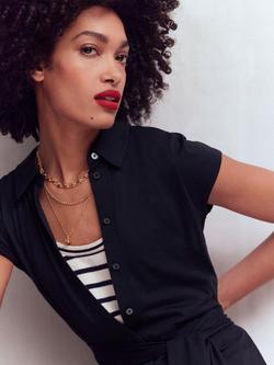 Boden Marcia Jersey Shirt Dress, Navy - view 2, Navy