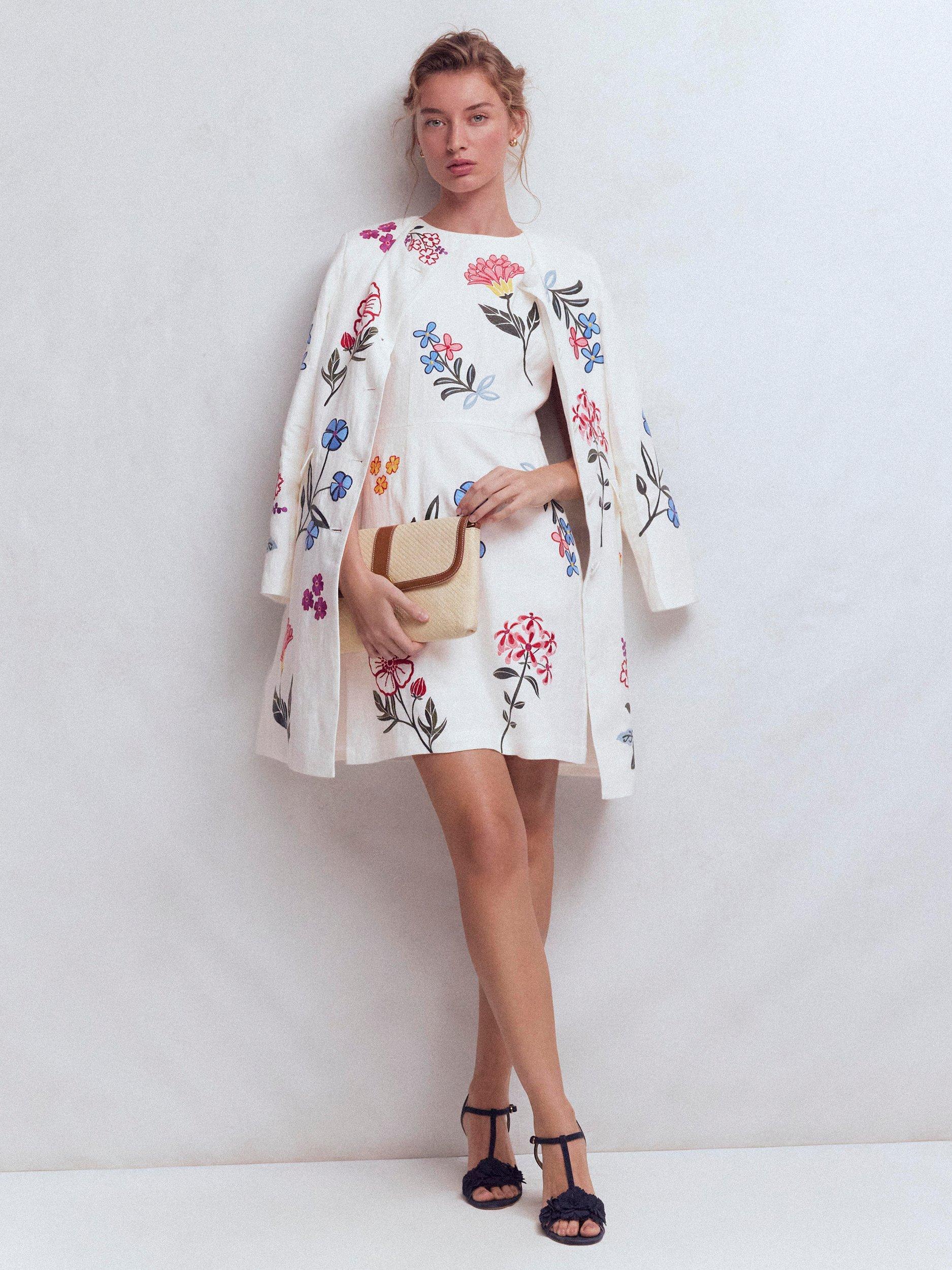 embroidered floral shift dress Flora Shift Dress – Embroidered Silk Organza