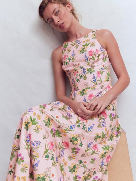 Boden Silvia Blossom Boned Bodice Dress, Pink Blossom - view 2, Pink Blossom