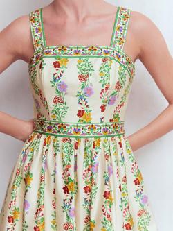 Boden Square Neck Blossom Trail Dress, Ivory/Multi - view 2, Ivory/Multi