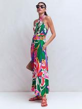 Boden Sydney Twist Neck Maxi Dress containing LENZING™ ECOVERO™ Viscose, Multi